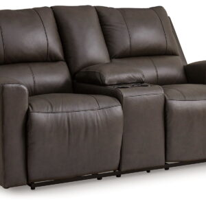 Boxmere - Dbl Power Reclining Loveseat with Console - Storm