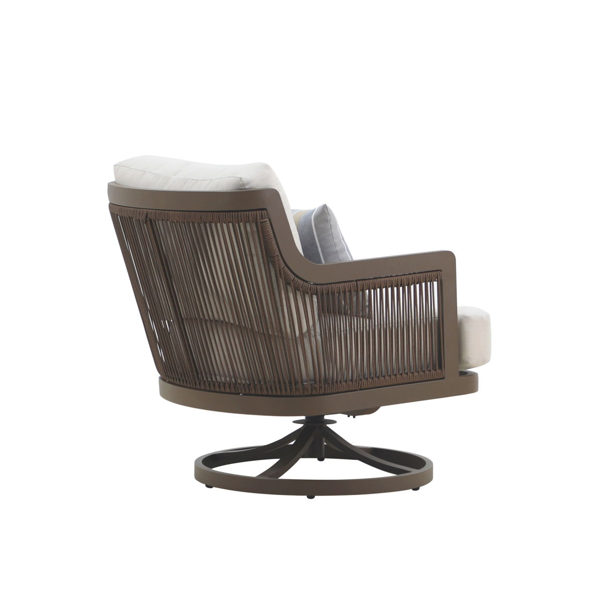 Genova - Patio Swivel Club Chair With Accent Pillow (Set of 2) - Gray - Image 3