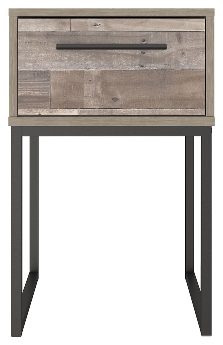 Neilsville - One Drawer Night Stand - Vinyl-Wrapped - Whitewash - Image 8