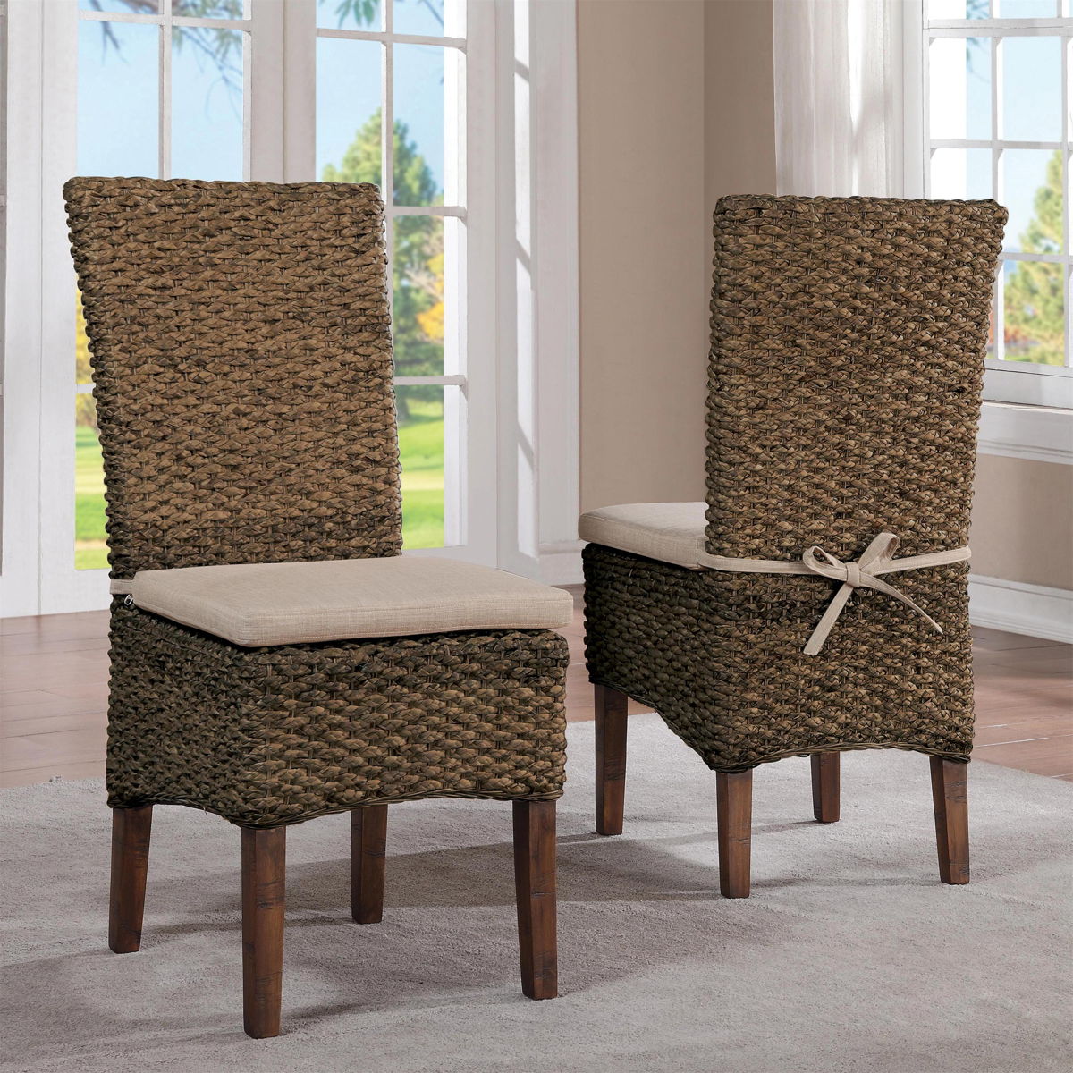 Mix-N-Match Chairs - Woven Side Upholstered Chair (Set of 2) - Hazelnut - Image 3