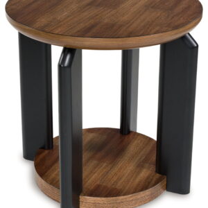 Kraeburn - Round End Table - Brown / Black
