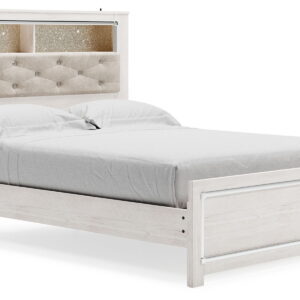 Altyra - Queen Panel Bookcase Bed With Roll Slats - White