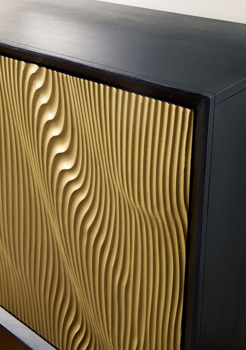 Tayner - Accent Cabinet - Black / Gold Finish - Image 4