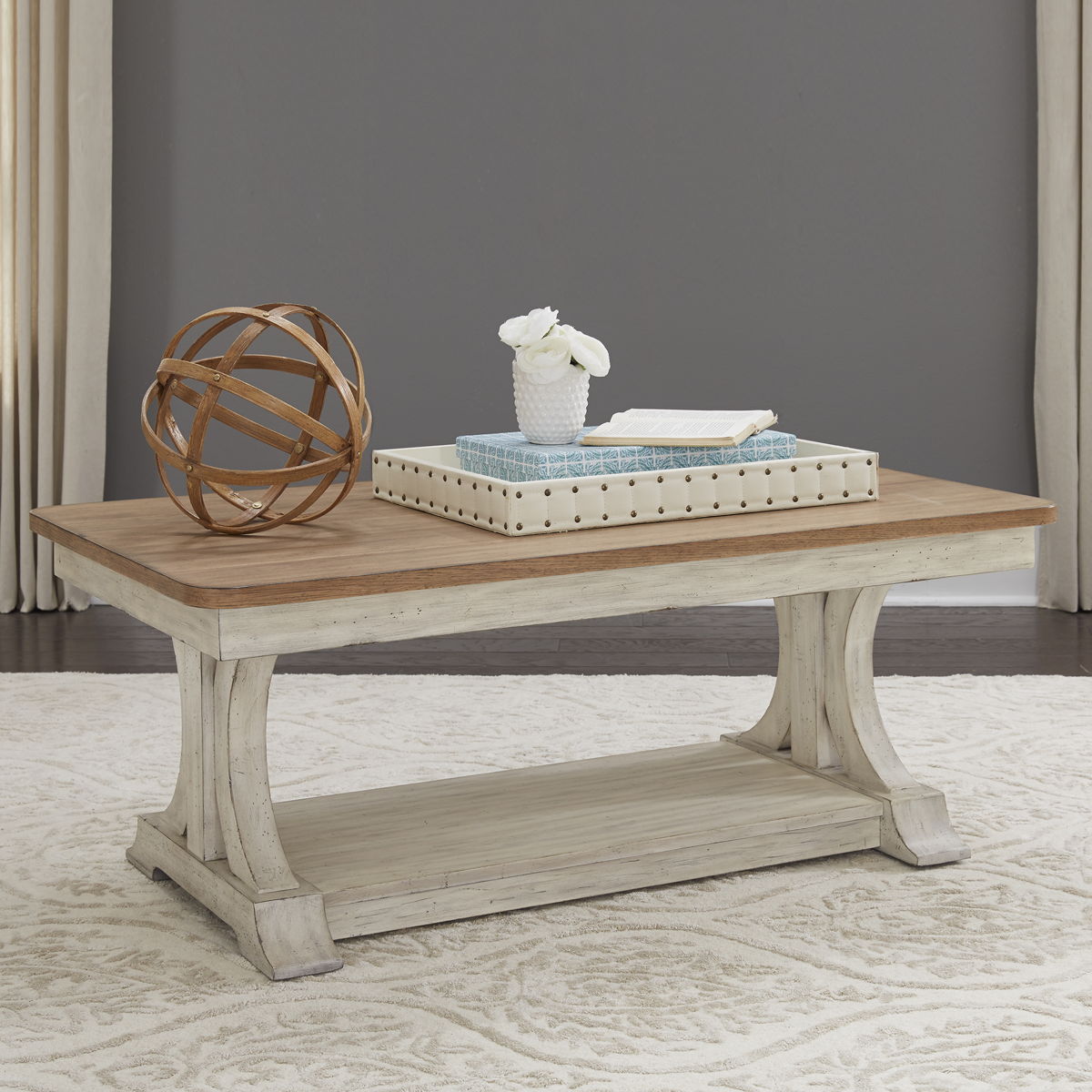Farmhouse Reimagined - Rectangular Cocktail Table - White - Image 2