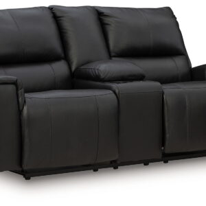 Glossmore - Reclining Loveseat With Console - Black