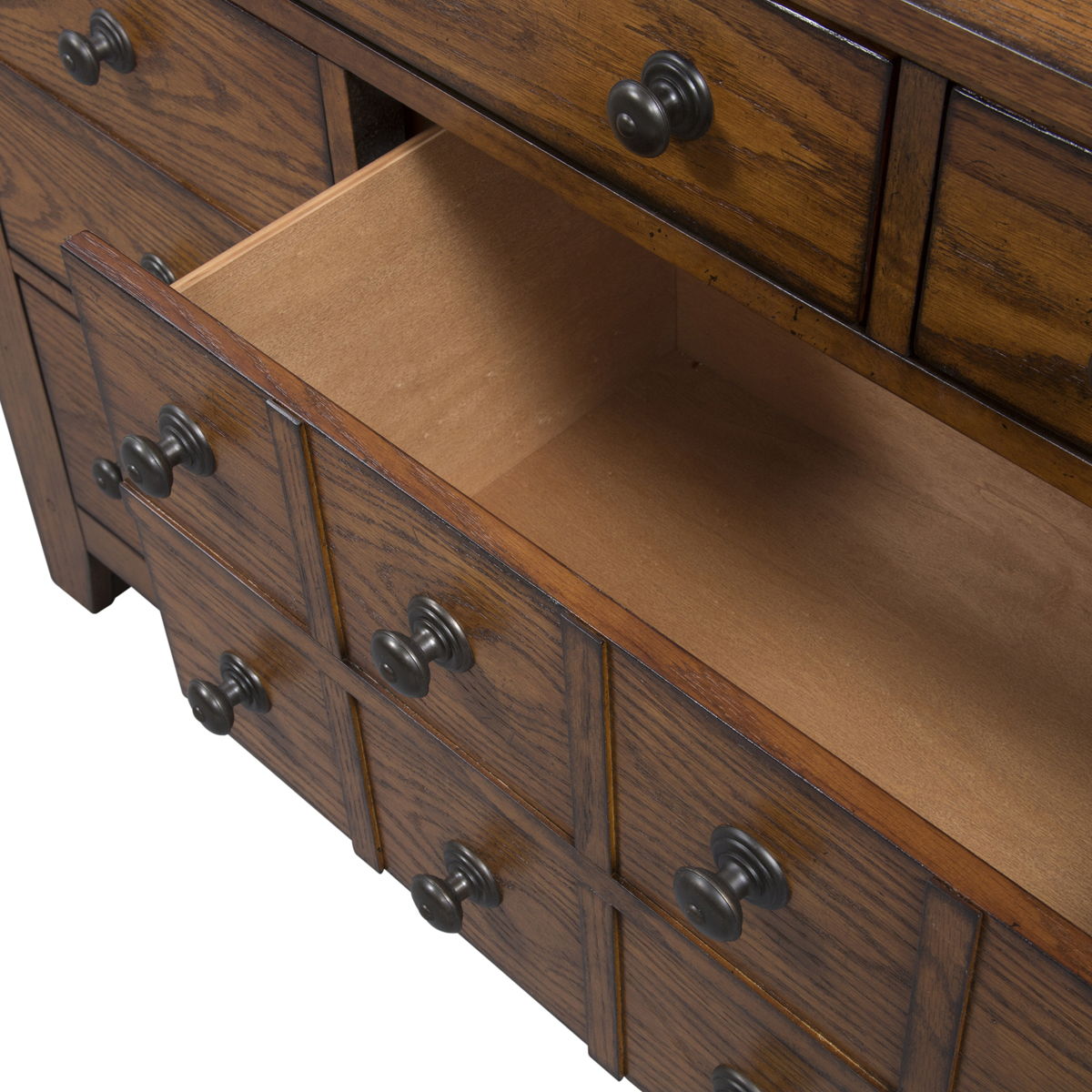 Grandpas Cabin - 7 Drawer Dresser - Aged Oak - Image 2