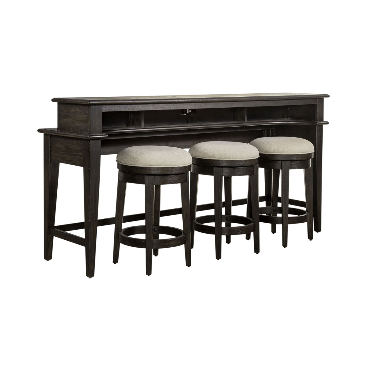 Mill Creek - 4 Piece Console Set (Bar Console & 3 Stools) - Peppercorn - Image 8