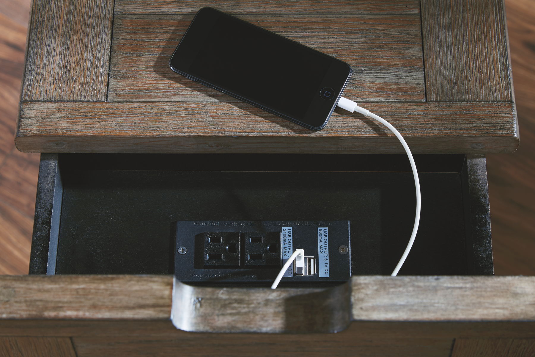 Tyler Creek - Chair Side End Table - Grayish Brown / Black - Image 9