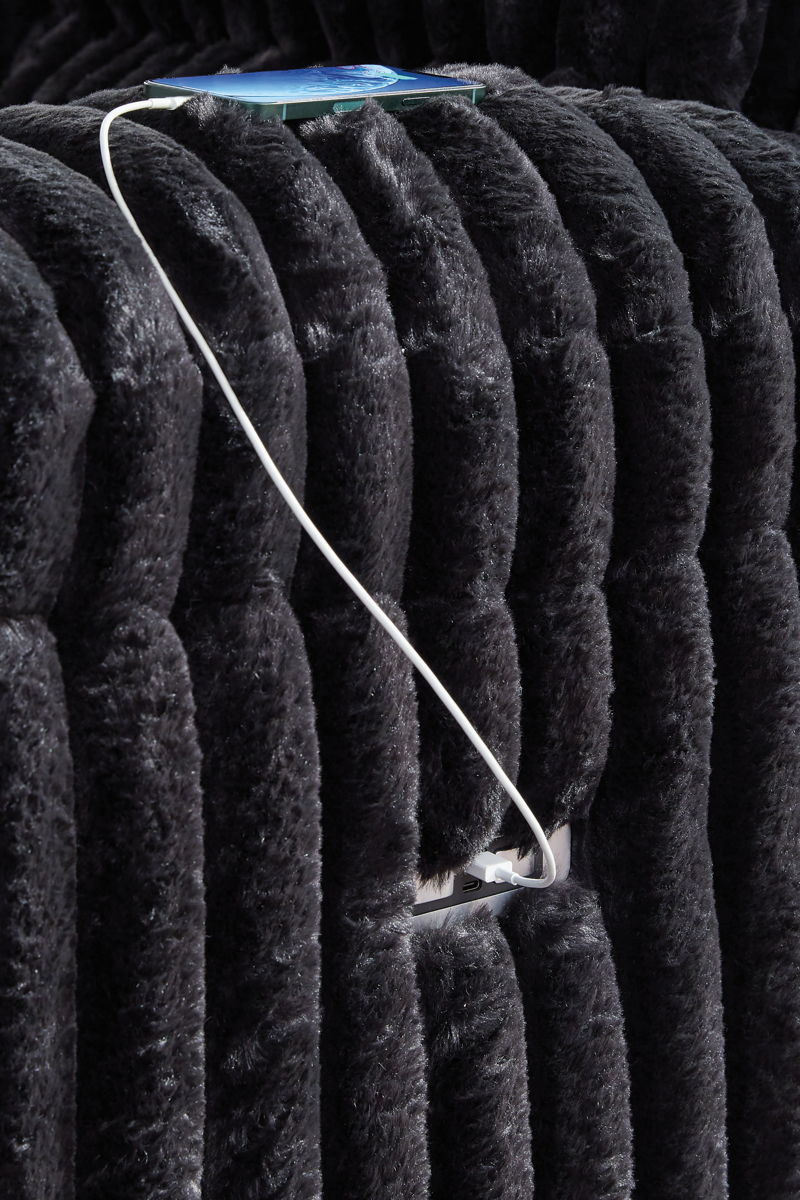 Rhine Falls - Reclining Power Sofa With Drop Down Table - Onyx - Image 4