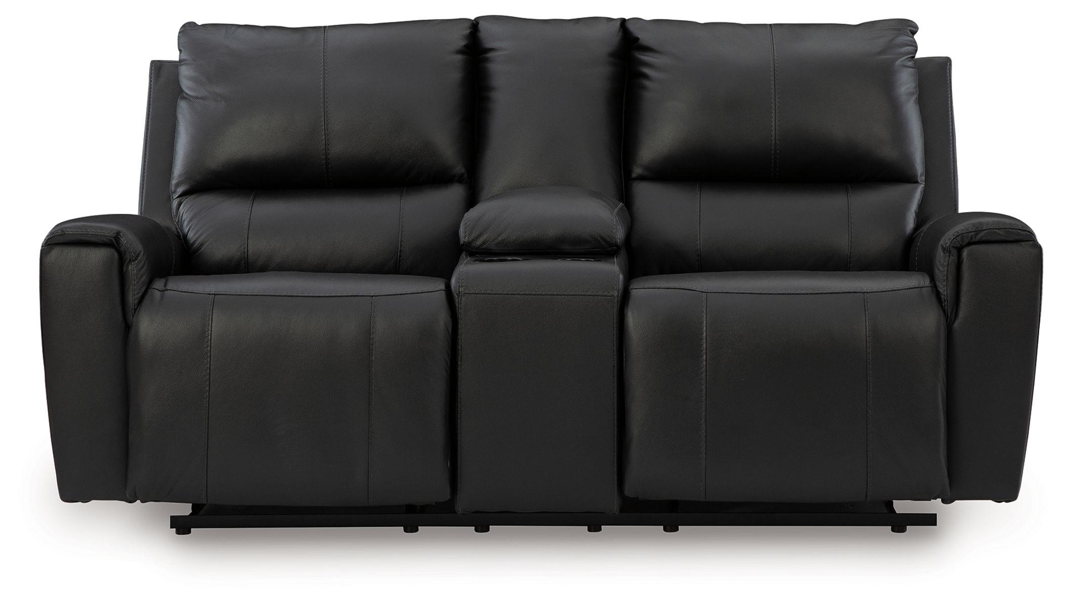 Glossmore - Reclining Loveseat With Console - Black - Image 6