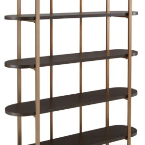 Brentmour - Bookcase - Brown / Gold Finish