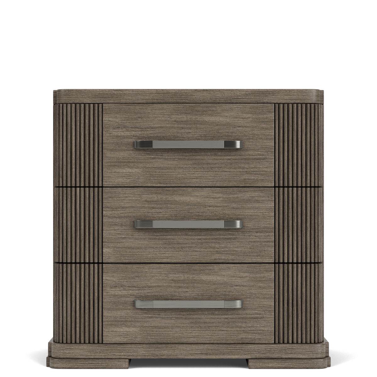 Sariel - 3 Drawer Nightstand - Dark Brown