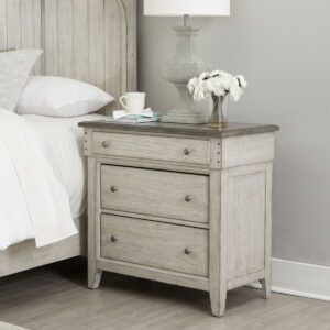 Ivy Hollow - 3 Drawer Bedside Chest With Charging Station - White