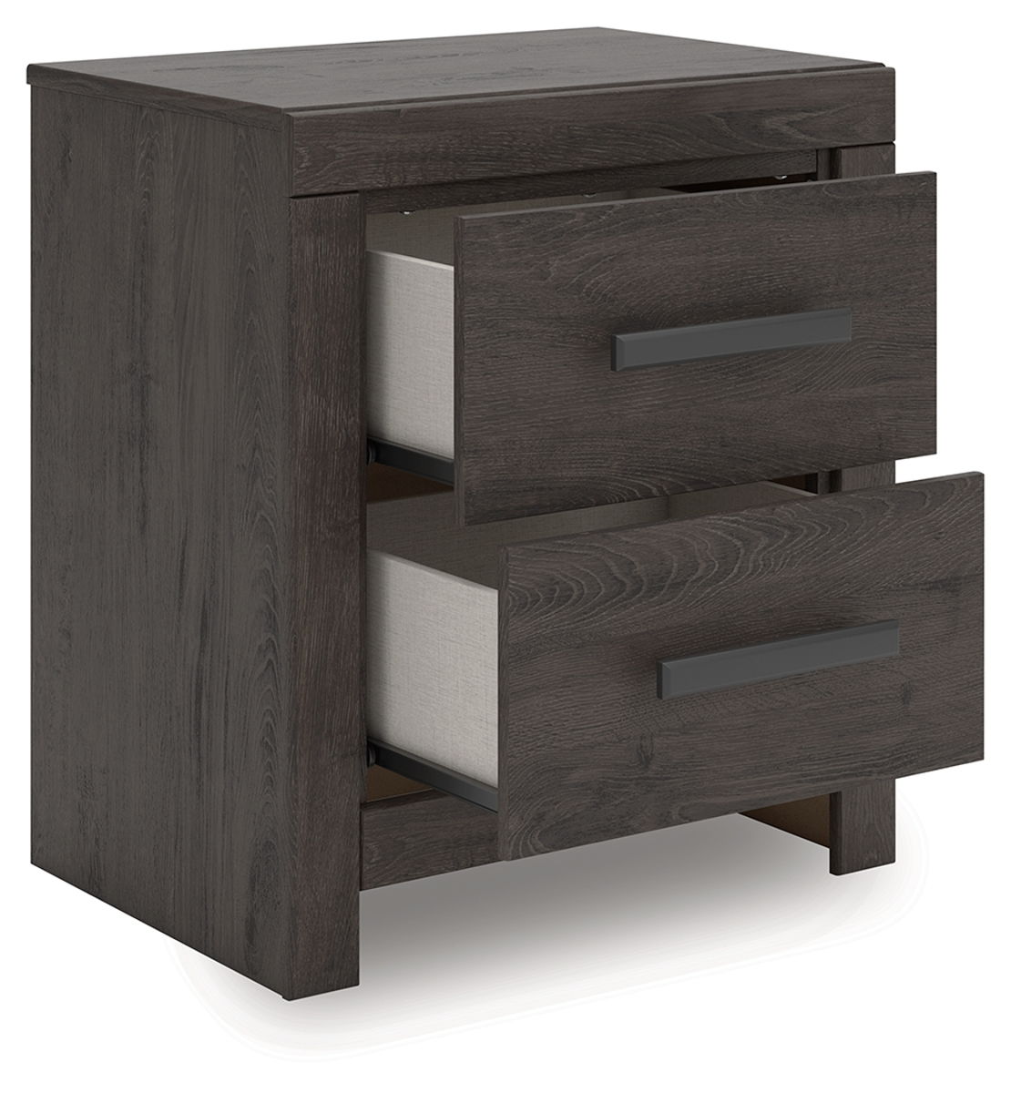 Prendonea - Two Drawer Night Stand - Charcoal - Image 8
