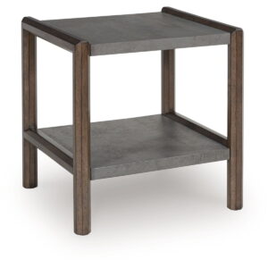 Kallenny - Rectangular End Table - Brown / Gray