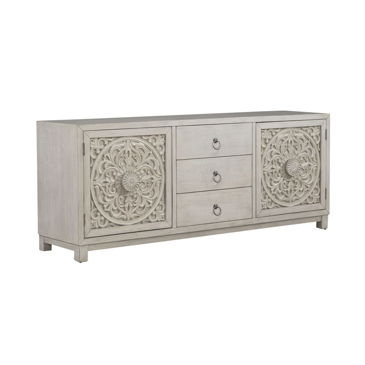 Sundance - 2 Door 3 Drawer Accent Cabinet - Antique Linen - Image 4