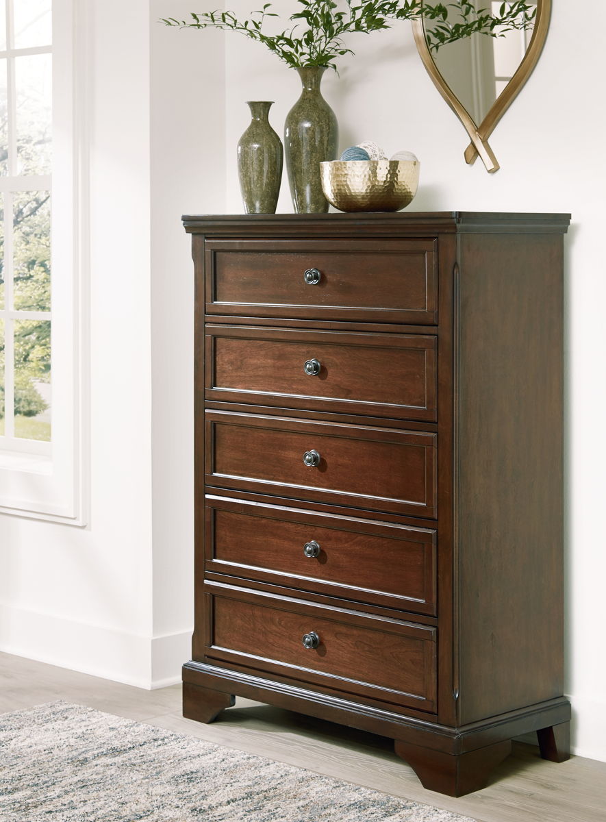 Trellington - Five Drawer Chest - Brown - Image 3