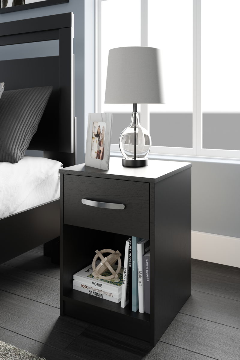 Finch - One Drawer Night Stand - 23" Height - Black - Image 5