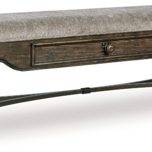 Maylee - Upholstered Storage Bench - Dark Brown