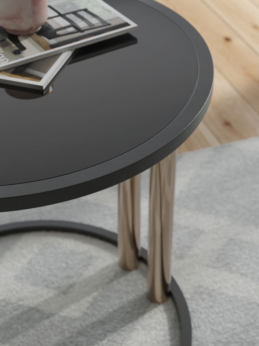 Hannerly - Occasional Table Set (Set of 3) - Black / Gold Finish - Image 2