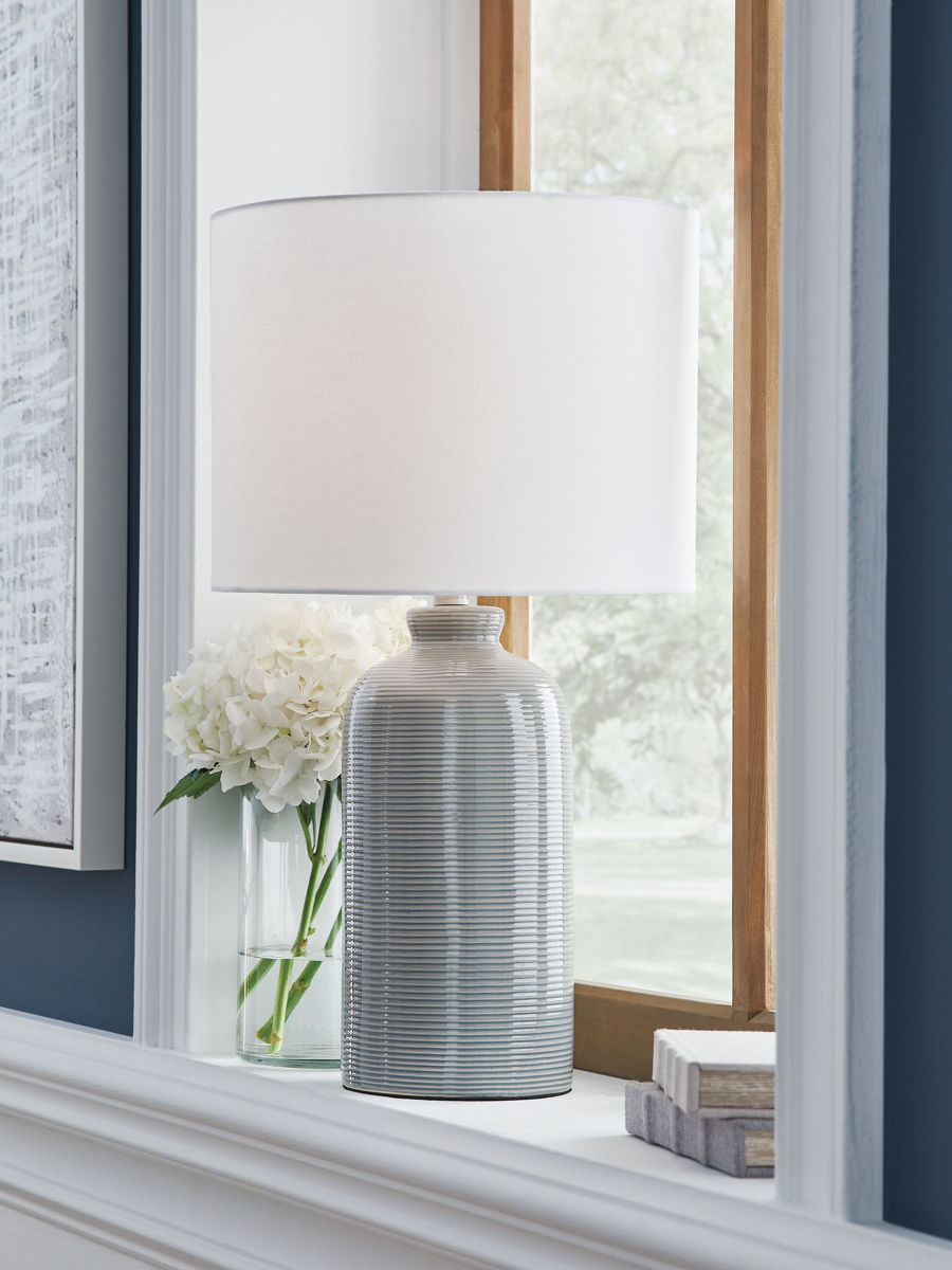 Wimlow - Ceramic Table Lamp - Gray Blue - Image 3