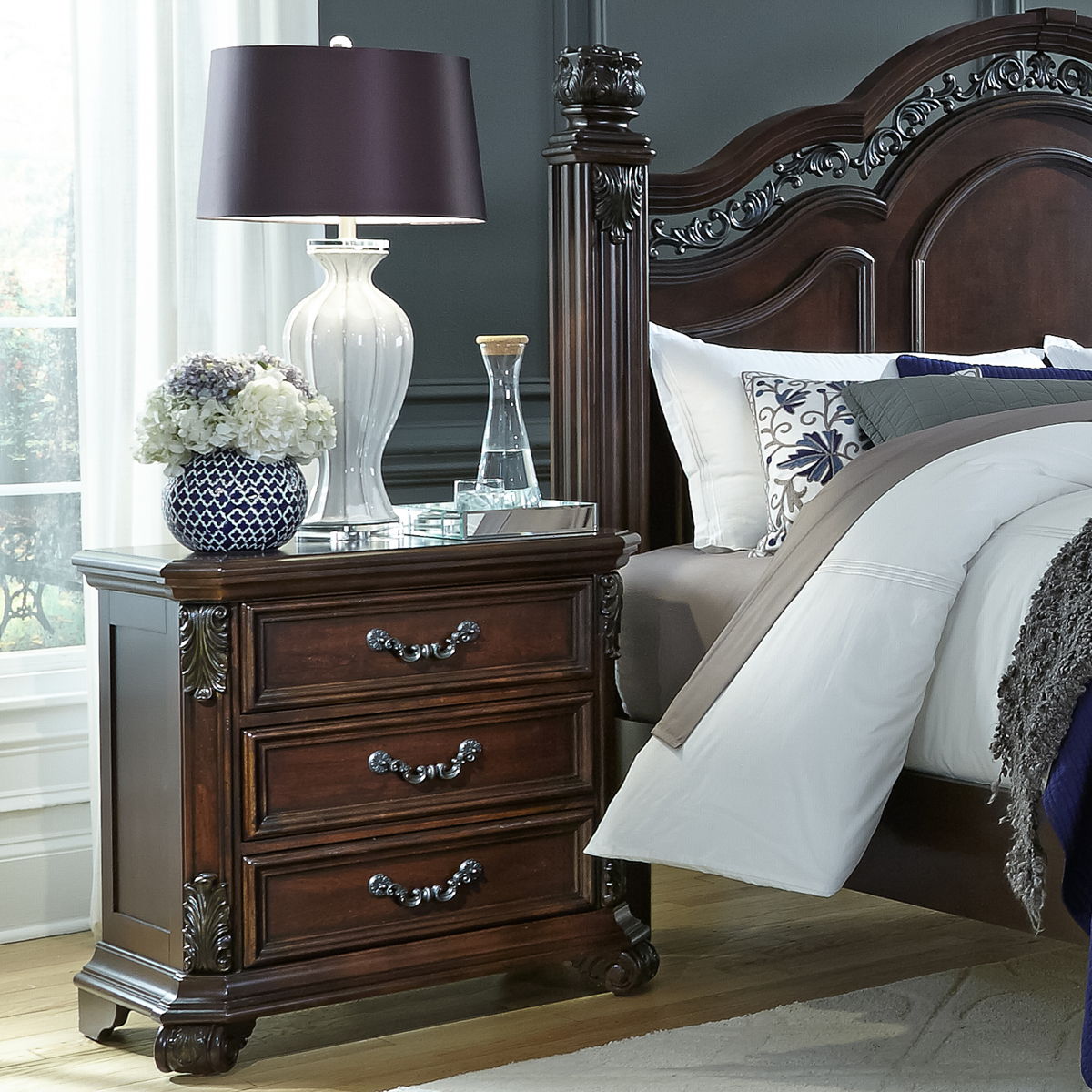 Messina Estates - 3 Drawer Nightstand - Cognac - Image 4