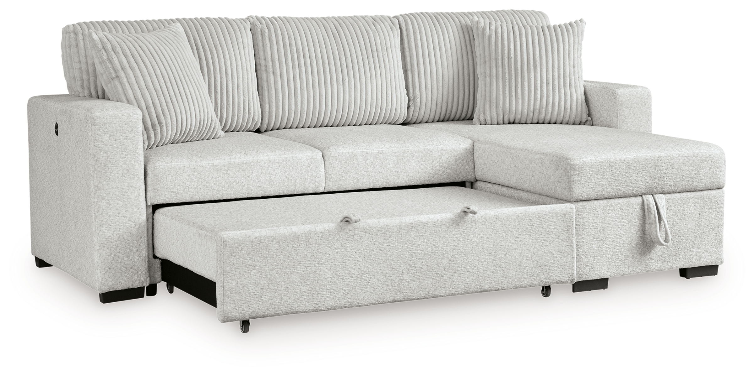 Wohlen - 2-Piece Sectional With Pop Up Sleeper And LAF Corner Chaise - Alloy - Image 5