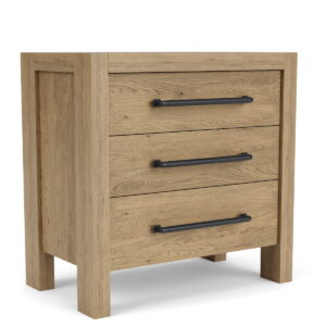 Davie - Wood 3 Drawer Nightstand - Light Brown