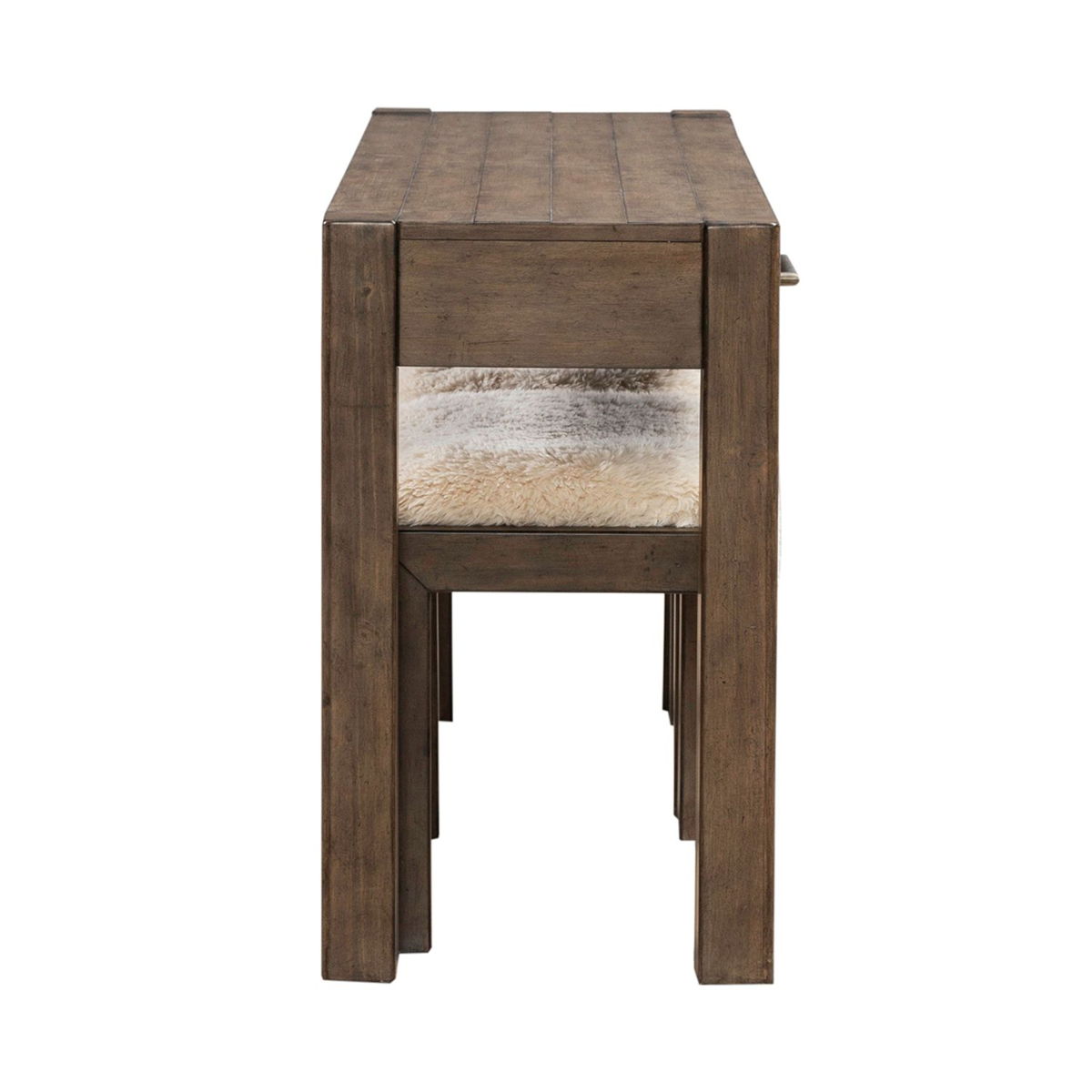 Broadmore - 3 Piece Table Set (1 Console Table 2 Console Stools) - Cobblestone Brown - Image 5