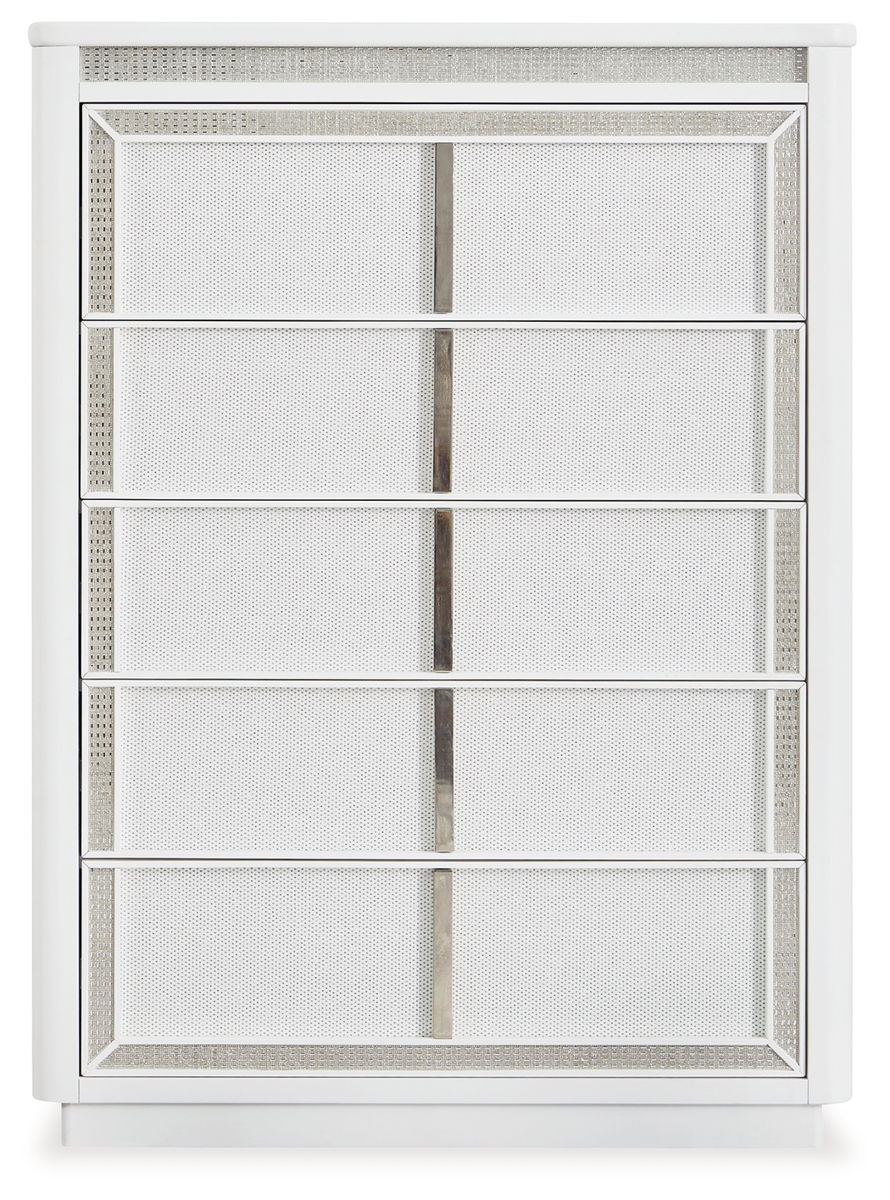 Chalanna - Five Drawer Chest - White - Image 3