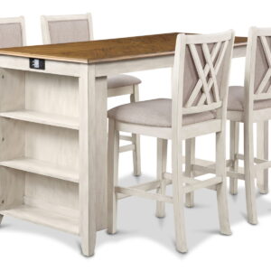 Amy - 60" Counter Table & Chairs With Storage