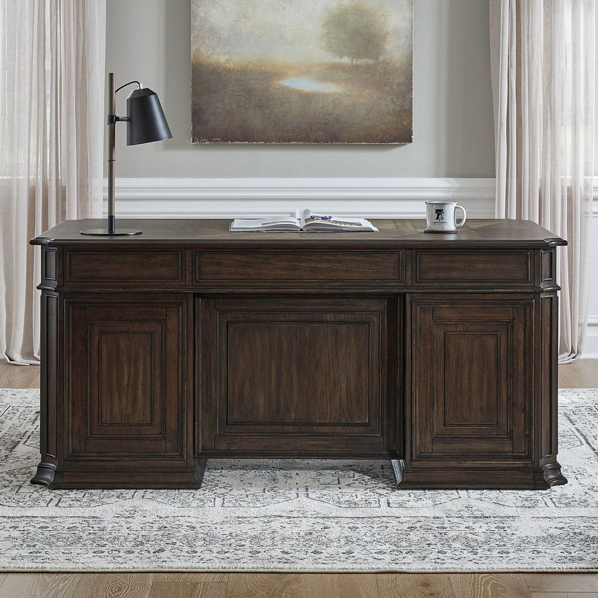 Provence Park - Jr Executive Desk - Chateau Brown