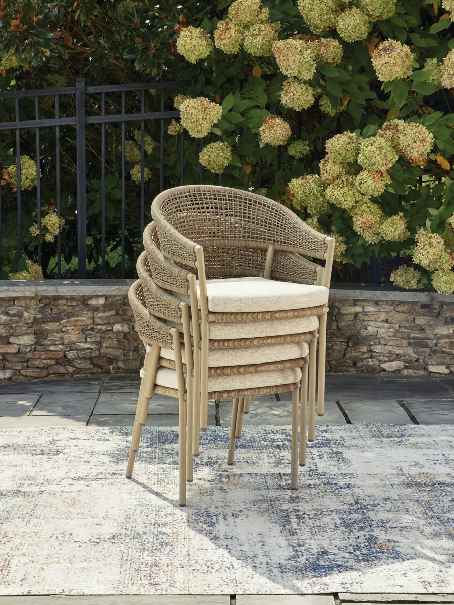 Orchard Beach - Arm Chair With Cushion (Set of 4) - Beige - Image 3