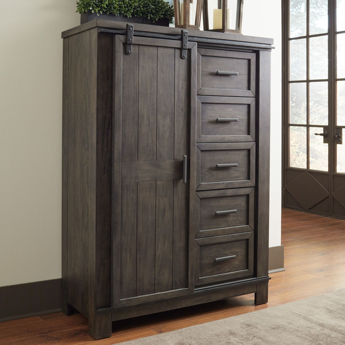Thornwood Hills - Sliding Door Chest - Rock Beaten Brown