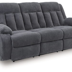 Observation - Reclining Power Sofa With Drop Down Table - Steel