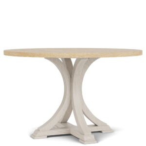 Glenndale - Round Dining Table - Aged White / Wheat