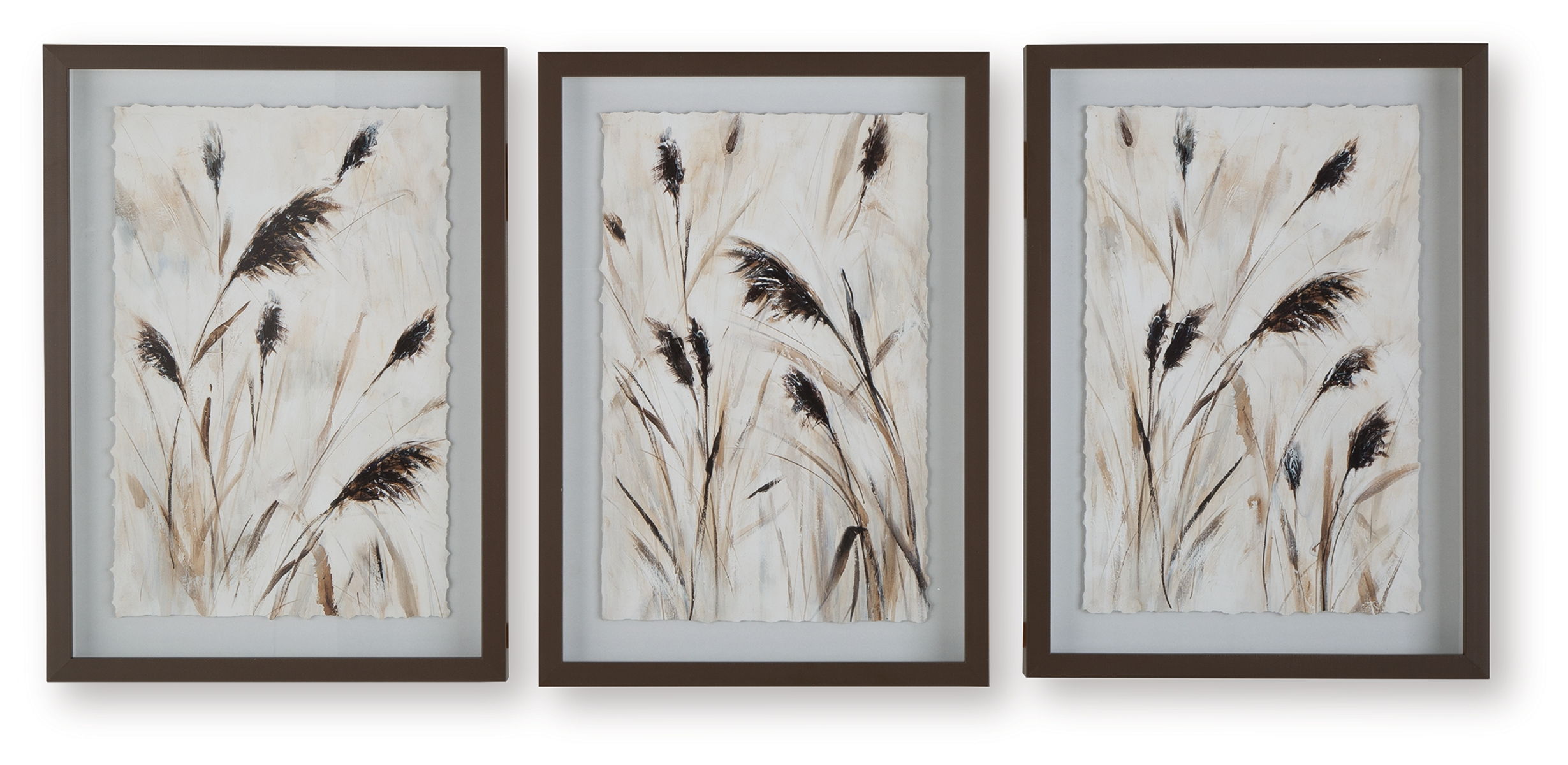 Honslow - Wall Art Set (Set of 3) - Brown / Black / White