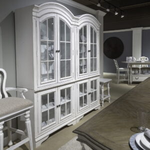 Magnolia Manor - Display Cabinet - Antique White / Weathered Bark