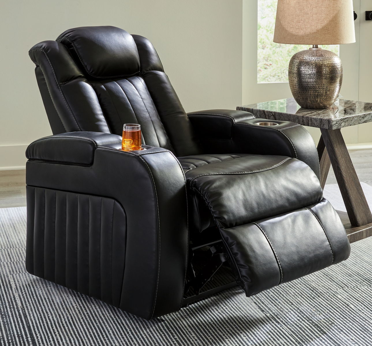 Caveman Den - Power Recliner/ Adj Headrest - Midnight - Image 4