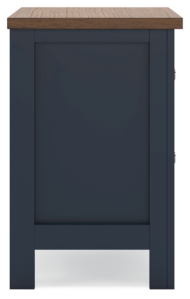Landocken - Two Drawer Night Stand - Brown / Blue - Image 5