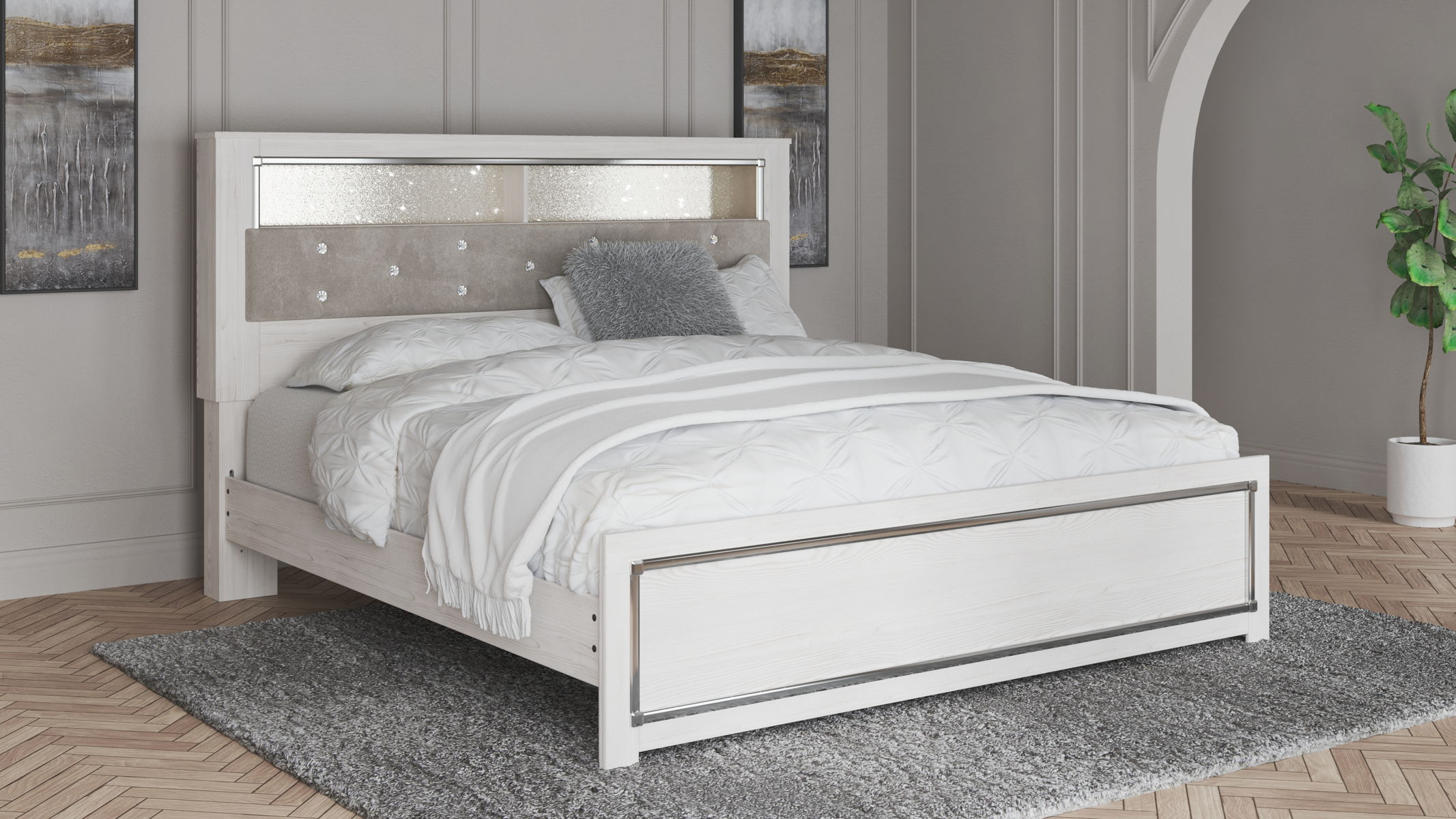 Altyra - King Bookcase Panel Bed - White - Image 8