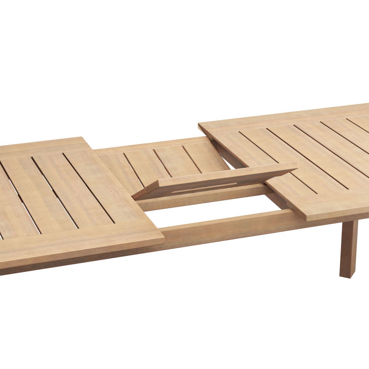 Wesley - Patio Dining Table With Self Storing Leaf - Light Brown - Image 8