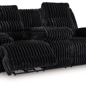 Rhine Falls - Reclining Power Sofa With Drop Down Table - Onyx