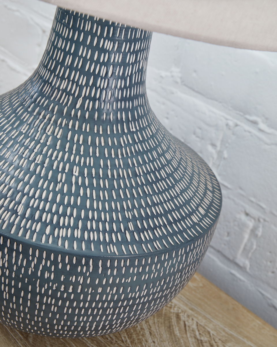 Schylarmont - Metal Table Lamp - Antique Gray / White - Image 2