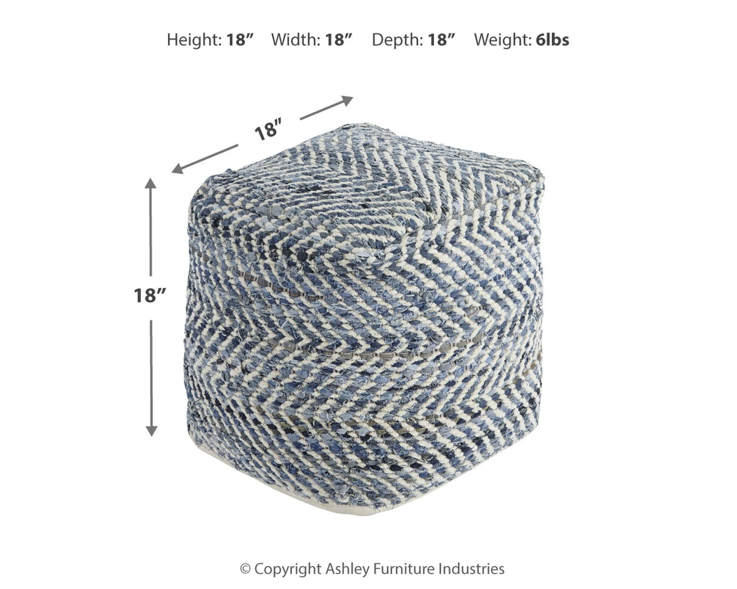 Chevron - Pouf - Blue - Image 4