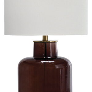 Mette - Glass Table Lamp - Brown / Gold Finish