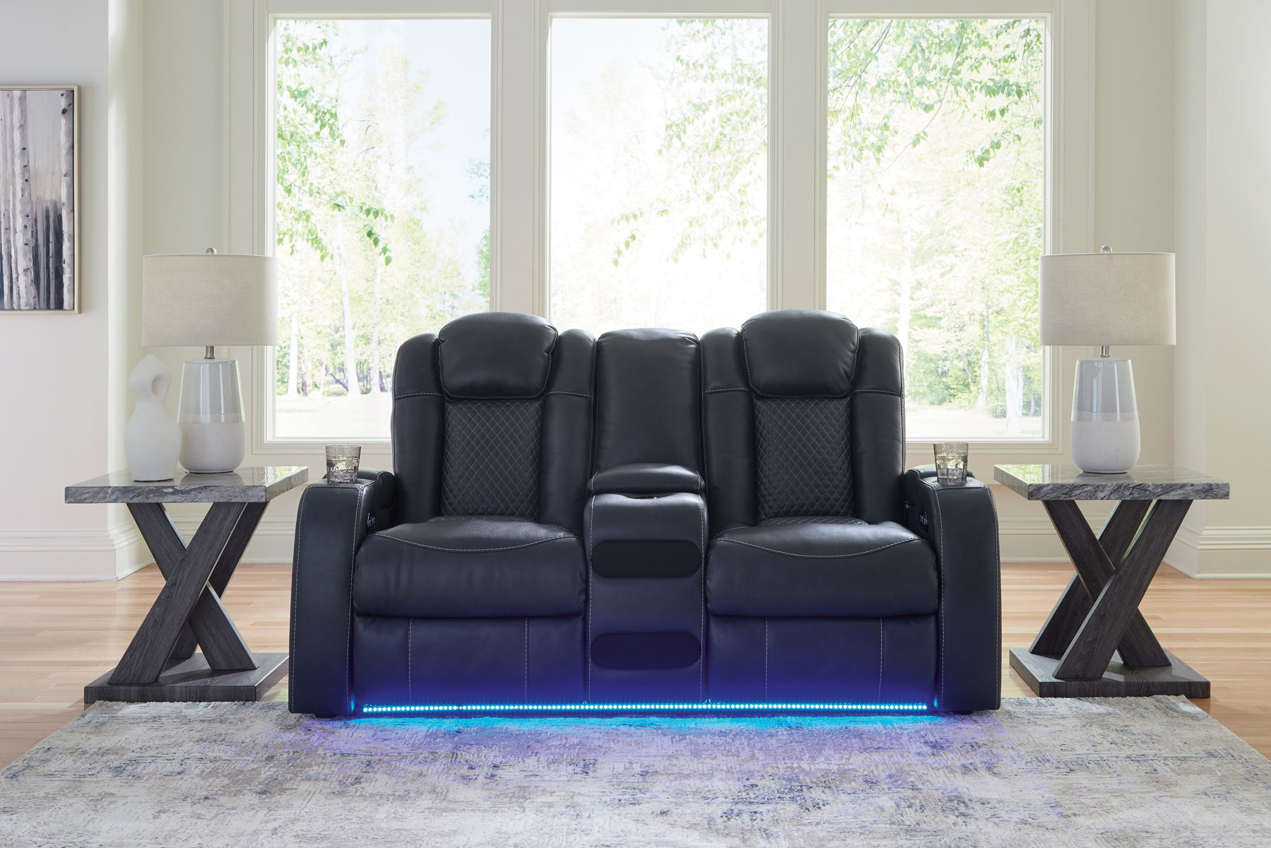 Fyne-dyme - Power Reclining Loveseat With Console/Adj Hdrst - Image 11