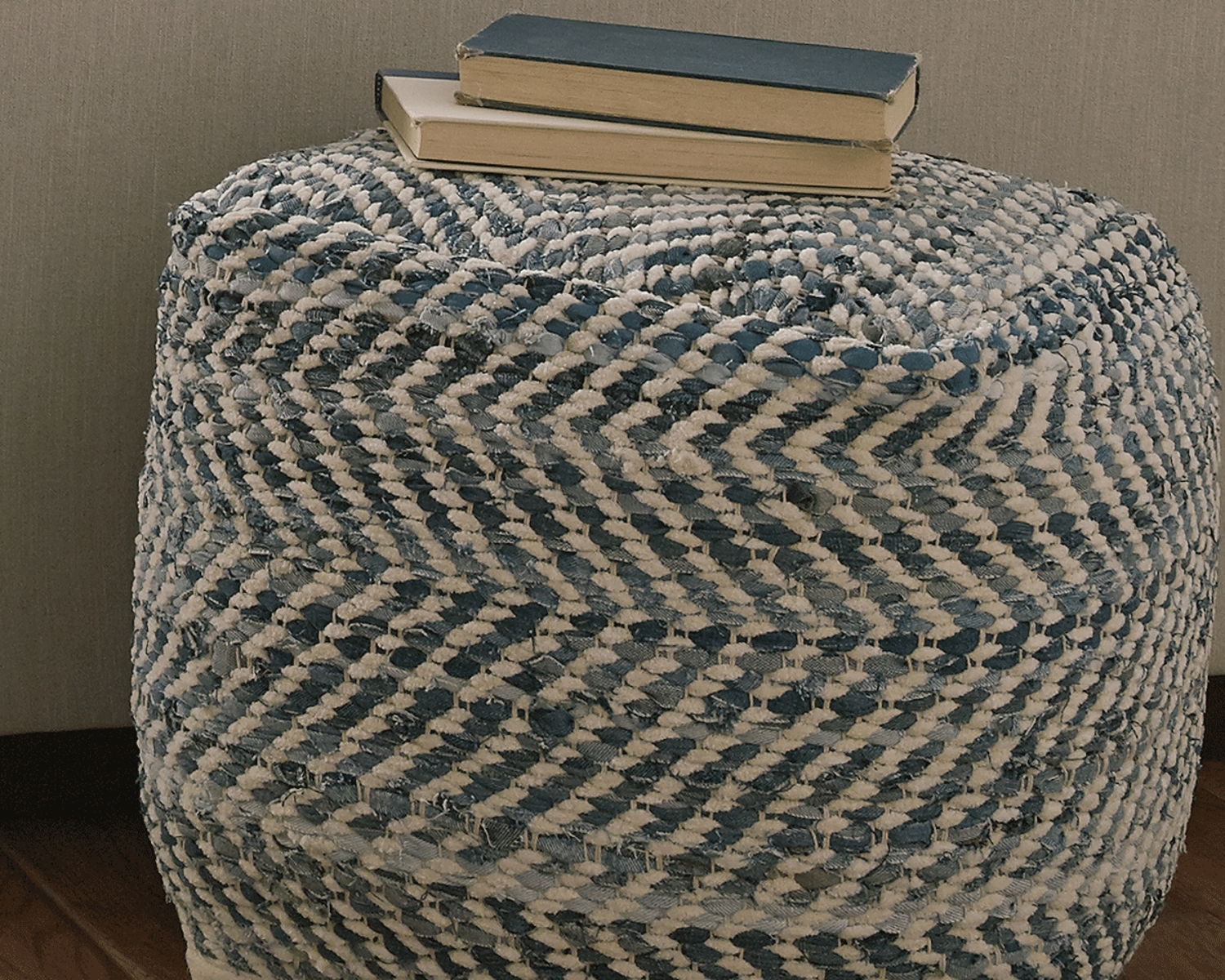 Chevron - Pouf - Blue - Image 2