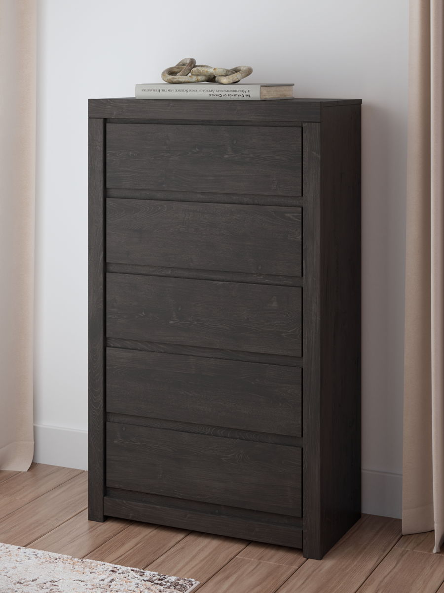 Fraluna - Five Drawer Chest - Charcoal - Image 5