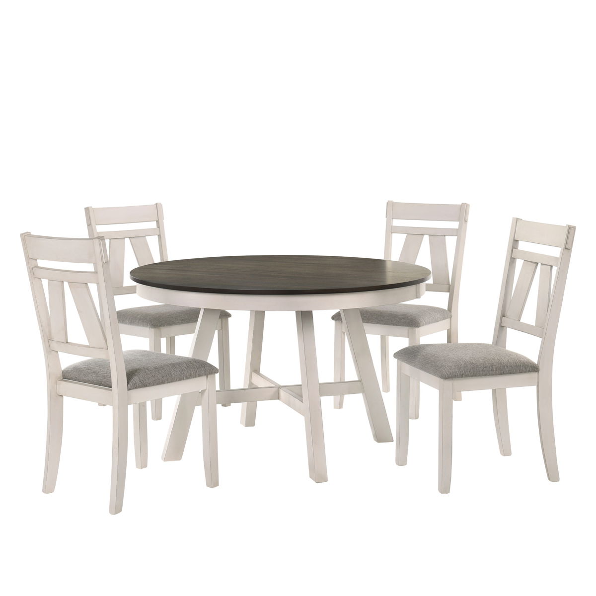Maisie - Round Table - White / Brown - Image 2